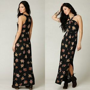 Free People- Floral and Polka Dot Maxi Dress